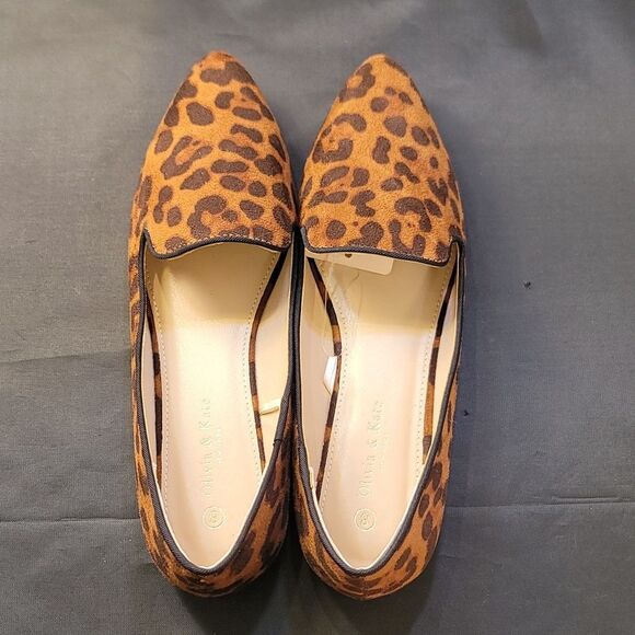 BRAND NEW OLIVIA&KATE NEW YORK LEOPARD PRINT WOMENS POINTED TOE LOAFERS SHOE - Picture 5 of 15